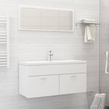 2 Piece White Bathroom Furniture Set - Stylish Storage Solution