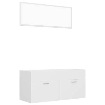 2 Piece White Bathroom Furniture Set - Stylish Storage Solution