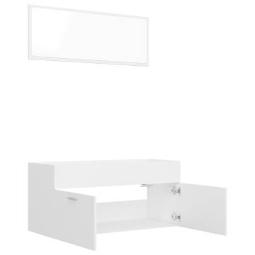 2 Piece White Bathroom Furniture Set - Stylish Storage Solution