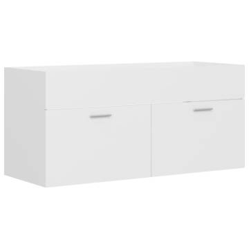 2 Piece White Bathroom Furniture Set - Stylish Storage Solution