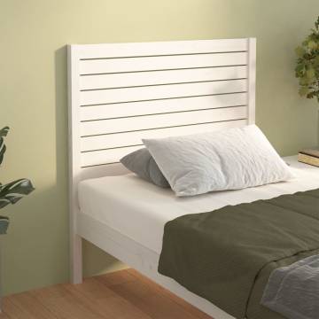 Stylish White Bed Headboard - Solid Pine Wood 106x4x100 cm