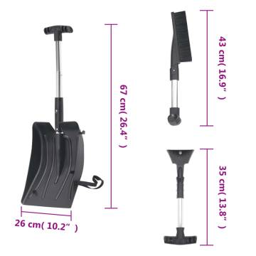 3-in-1 Snow Shovel Kit - Durable Black Aluminum