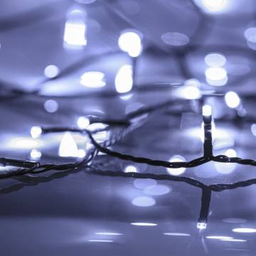 150 LED Cold White String Lights - 15m PVC for Holidays