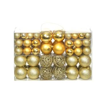 100 Piece Gold Christmas Ball Set - Shatterproof & Stylish