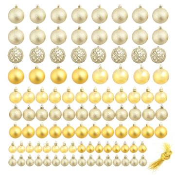 100 Piece Gold Christmas Ball Set - Shatterproof & Stylish