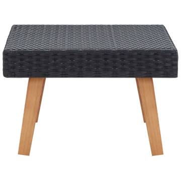 Garden Coffee Table Poly Rattan Black | Hipomarket