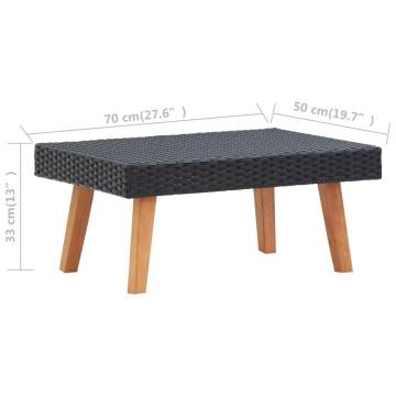 Garden Coffee Table Poly Rattan Black | Hipomarket