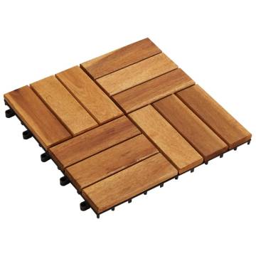 10 Pcs Acacia Decking Tiles 30x30 cm - Durable & Stylish