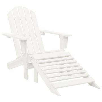 Elegant White Garden Chair & Ottoman - Retro Design