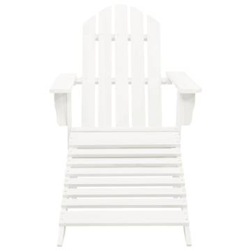 Elegant White Garden Chair & Ottoman - Retro Design