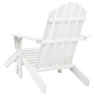 Elegant White Garden Chair & Ottoman - Retro Design