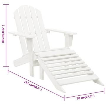 Elegant White Garden Chair & Ottoman - Retro Design