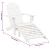 Elegant White Garden Chair & Ottoman - Retro Design