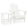 Garden Adirondack Chair with Table Solid Fir Wood White Colour white Number of 1 