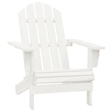 Garden Adirondack Chair with Table - Solid Fir Wood White