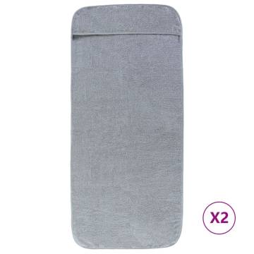 Soft Grey Beach Towels - 2 pcs, 60x135 cm, 400 GSM