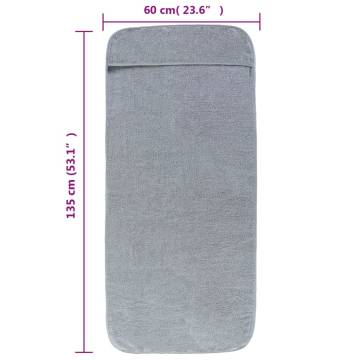 Soft Grey Beach Towels - 2 pcs, 60x135 cm, 400 GSM