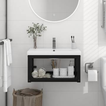 Wall-Mounted Bathroom Washbasin Frame - Durable Iron Design