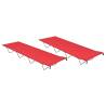 Camping Beds 2 pcs - Foldable & Sturdy - Oxford Fabric Red