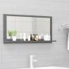 Bathroom Mirror High Gloss Grey 80x10.5x37 cm Engineered Wood Colour high gloss grey Size 80 x 10.5 x 37 cm Quantity in Package 1 