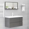 High Gloss Grey Bathroom Mirror - 80x10.5x37 cm | HipoMarket