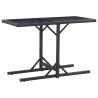 Garden Table Black 110x53x72 cm Glass and Poly Rattan Colour black Quantity in Package 1 