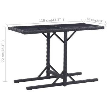 Stylish Black Garden Table - 110x53x72 cm | Hipomarket UK