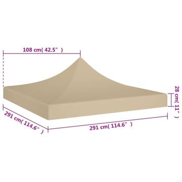 Beige Party Tent Roof 3x3m | Durable & Weather Resistant