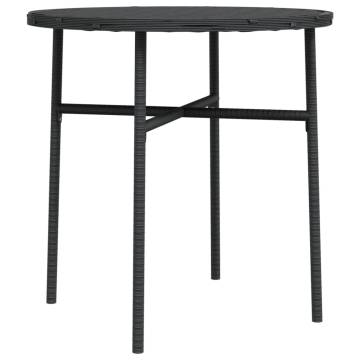 Stylish Black Tea Table - 45 cm Poly Rattan for Your Outdoor Space