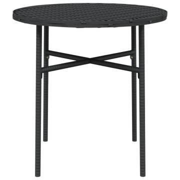 Stylish Black Tea Table - 45 cm Poly Rattan for Your Outdoor Space