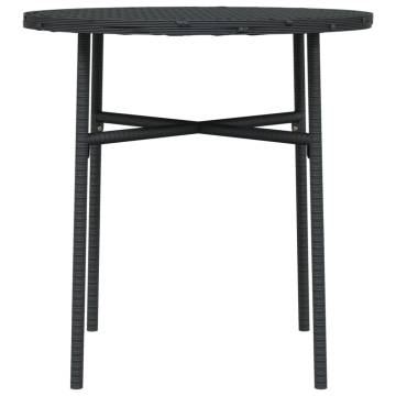 Stylish Black Tea Table - 45 cm Poly Rattan for Your Outdoor Space