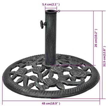 Sturdy 12 kg Cast Iron Umbrella Base | Elegant Outdoor Support