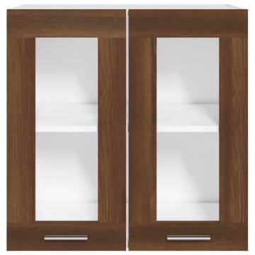 Hanging Glass Cabinet - Brown Oak, 60x31x60 cm | HipoMarket