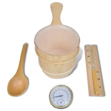 5 Piece Sauna Accessory Set - Bucket, Spoon & More