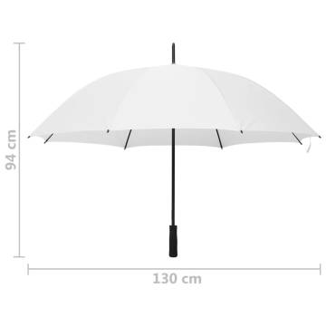 White Umbrella 130cm - Stylish & Durable for All Weather