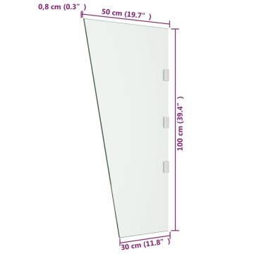 Side Panel for Door Canopy - Tempered Glass 50x100 cm