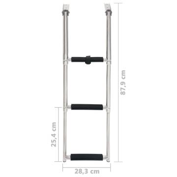 Folding 3-Step Stainless Steel Boarding Ladder - Hipomarket