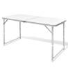 Foldable Camping Table Height Adjustable Aluminium 120 x 60 cm Colour white Size 120 x 60 cm Quantity in Package 1 Model table 