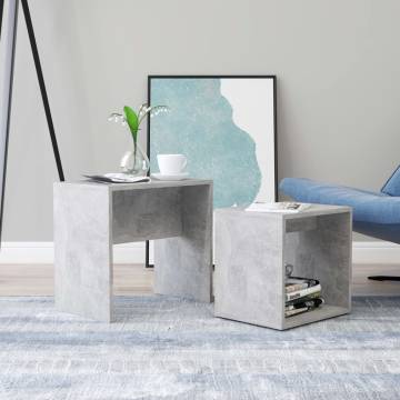 Coffee Table Set - Concrete Grey | Trendy & Space-Saving Design