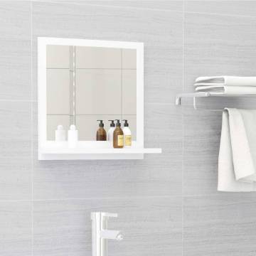 Stylish White Bathroom Mirror | 40x10.5x37 cm