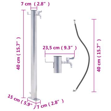 Garden Water Column 40 cm Stainless Steel - HipoMarket