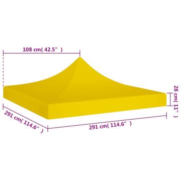 Party Tent Roof 3x3m Yellow - Durable & Weather Resistant