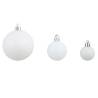 100 Piece Christmas Ball Set - White & Grey - Shatterproof Decor