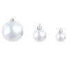 100 Piece Christmas Ball Set - White & Grey - Shatterproof Decor