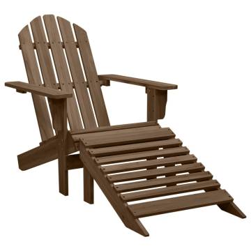 Garden Chair with Ottoman - Solid Wood Brown | Hipo Market