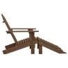 Garden Chair with Ottoman - Solid Wood Brown | Hipo Market