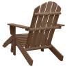 Garden Chair with Ottoman - Solid Wood Brown | Hipo Market