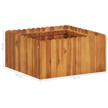 Garden Raised Bed 50x50x25 cm Solid Acacia Wood | HipoMarket