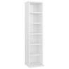 Stylish High Gloss White CD Cabinet - 21x20x88 cm