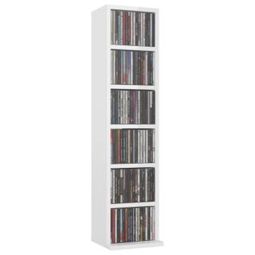 Stylish High Gloss White CD Cabinet - 21x20x88 cm